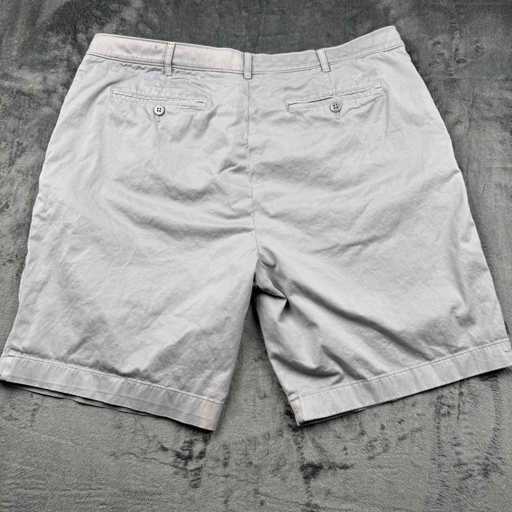 Cremieux Mens Gray Cotton Stretch Chino Shorts Size 40 Flat Front Classic Casual - Picture 9 of 11